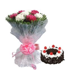 Carnation with Blackforest cake-0