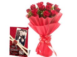 Red Roses with Greeting Card Combo !!-0