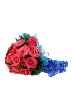 Pink in Blue Bouquet-0