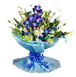Blue & White Orchids Bouquet-0