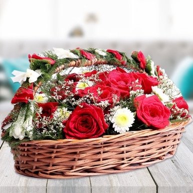 MIX FLOWERS BASKET