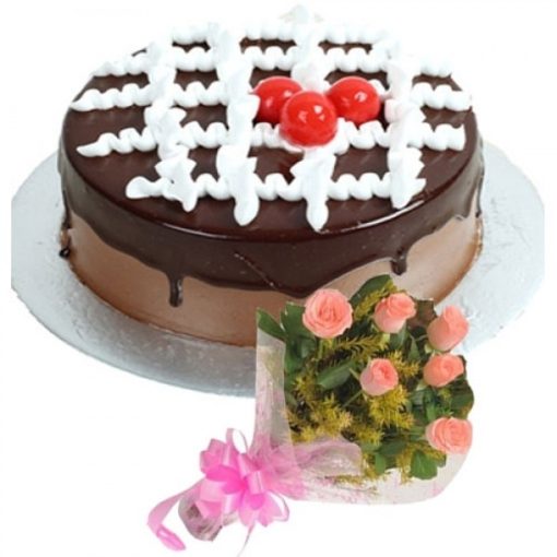 Another Chocolate Cake & Pink Bouquet-0