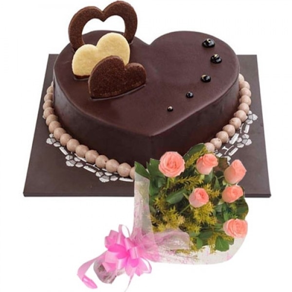 Choco Heart with Roses-0