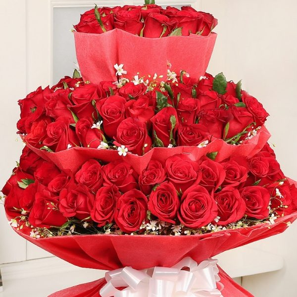 Red Layered Bouquet-0