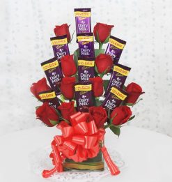 Charming Roses With Chocolates