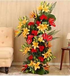 Colourful Lilies & Carnations Arrangement