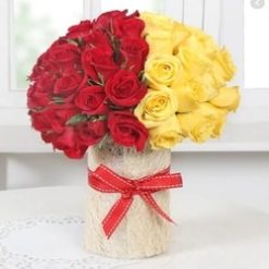 Red & Yellow Arrangement in Vase