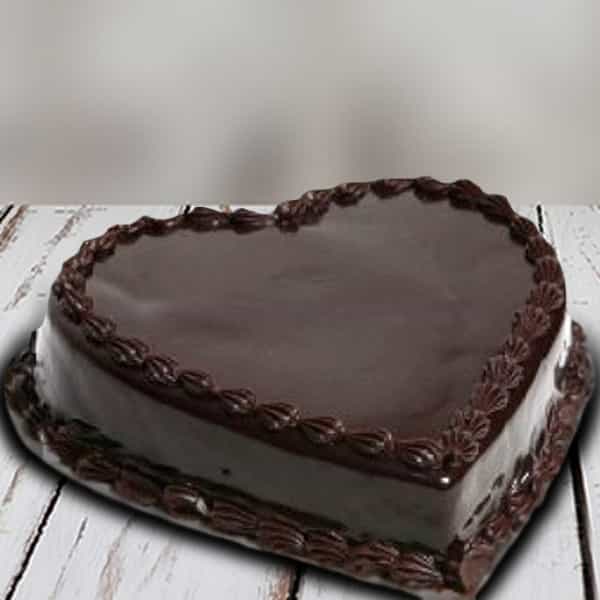 chocolate heart shape cake in lockdown