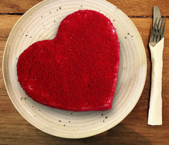 Heart Designed Red Velvet Cake