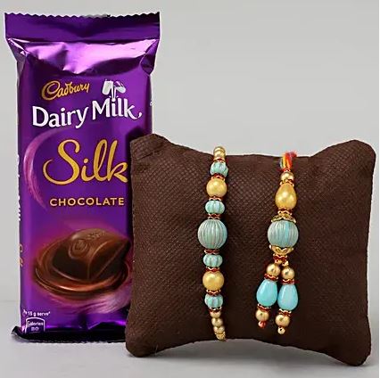 Rakhi Set with Cadbury Dairy Milk Silk