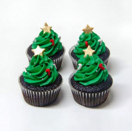 Christmas Tree Cup Cakes