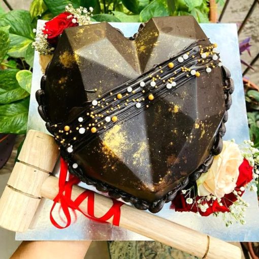 Scrumptious Heart Shaped Pinata Cake